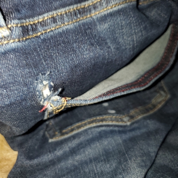 Armani Jeans Mens 32x32(meas 32x32) Blue Denim Jeans Paint Splatter Ripped - Picture 15 of 16